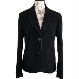 Black Velvet Blazer Small Gothic Minimalist Tailored Jacket
